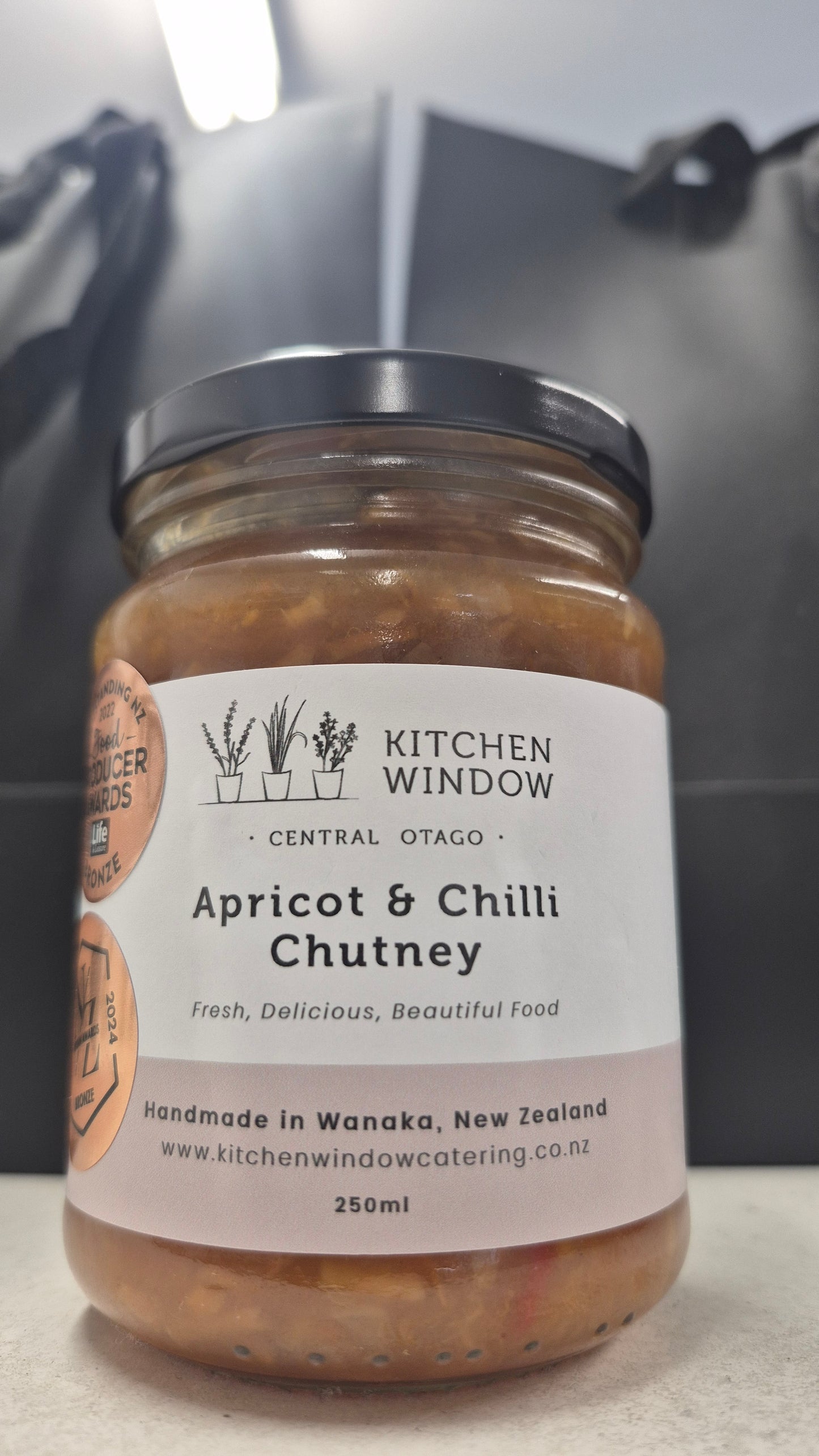 Kitchen window , apricot and chilli chutney